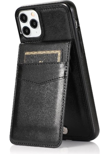 IPhone 11 Pro Max Kart Tutucu Kılıf Cüzdan Manyetik Toka ile Uyumlu (Yurt Dışından)