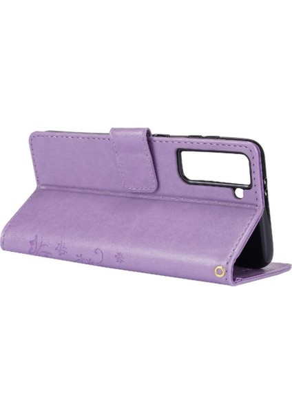 Samsung Galaxy S21 Için Kickstand Durumda Kart Tutucu Manyetik Kapatma Pu (Yurt Dışından) modelleri