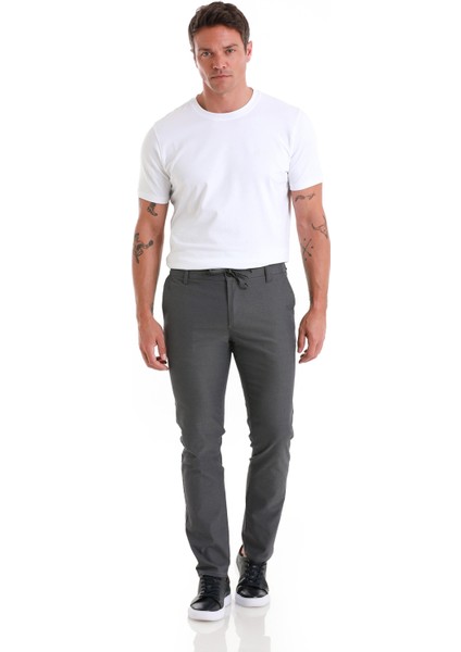 Lacivert Regular Fit Desenli Yandan Cep Pamuklu Jogger Pantolon