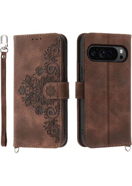 Google Pixel 9 Pro Çoklu Kredi Kartı Yuvaları Için Flip Case Kabartmalı (Yurt Dışından) modelleri