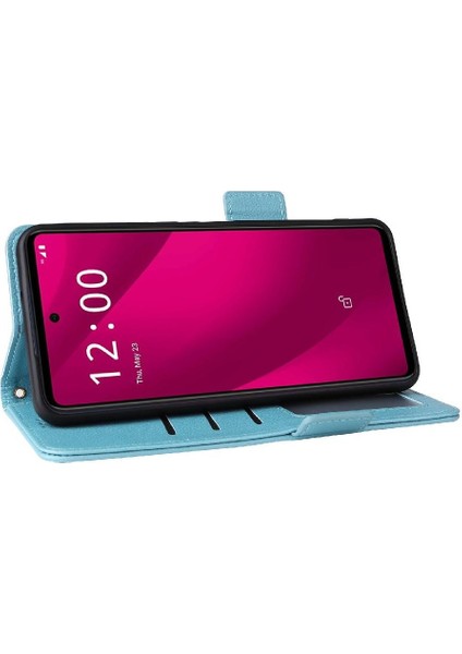 T-Mobile Revvl 7 Pro 5g Manyetik Pu Deri Yan Toka Kartı Için Flip Case (Yurt Dışından)