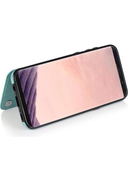 Samsung Galaxy S8 Artı Çift Düğmeler Pu Için Kart Tutucu Kılıf ile Cüzdan (Yurt Dışından) modelleri
