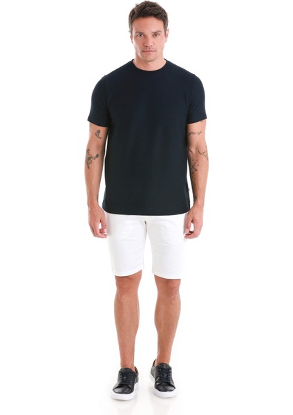 Lacivert Regular Fit Düz Bisiklet Yaka Tişört fiyatları