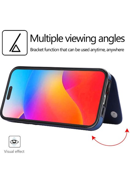 Kart Tutucu Çift Manyetik ile IPhone 15 Için Cüzdan Kılıf Pu Deri (Yurt Dışından) fırsatları