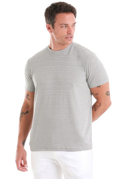 Gri Regular Fit Düz Bisiklet Yaka Tişört fırsatları