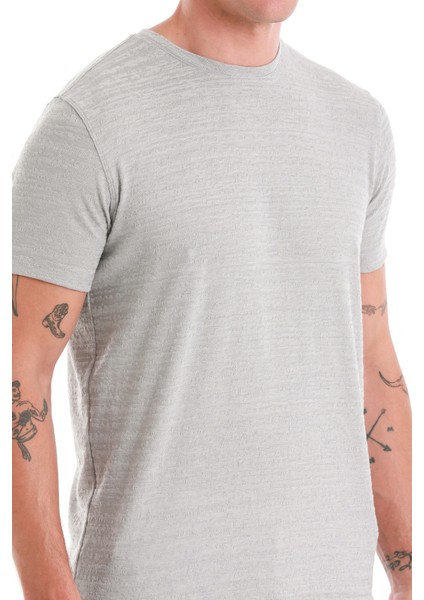 Gri Regular Fit Düz Bisiklet Yaka Tişört indirimleri
