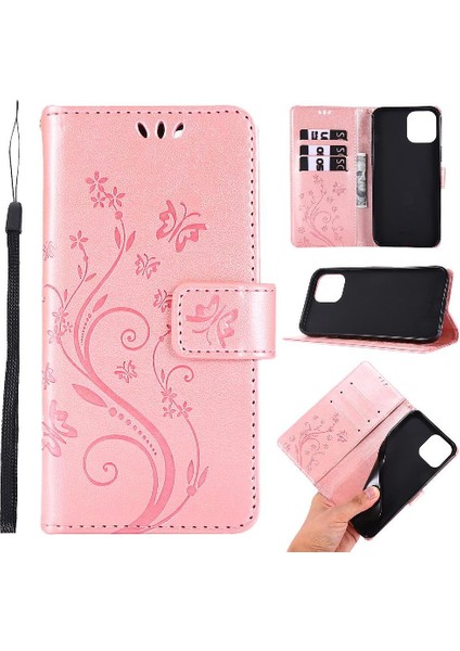 IPhone 14 Için Filp Durumda Pro Max Pu Deri Kart Tutucu Kickstand Bilek (Yurt Dışından)
