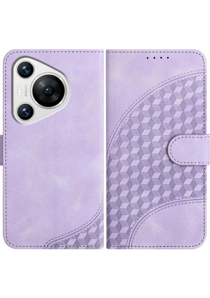Huawei Pura 70 Flip Iş Manyetik Kart Tutucu Geometrik Için Flip Case (Yurt Dışından)