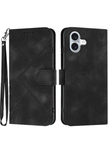 IPhone 16 Için Flip Case Artı Kart Yuvası Standı ile Pu Deri Flip Cüzdan (Yurt Dışından)