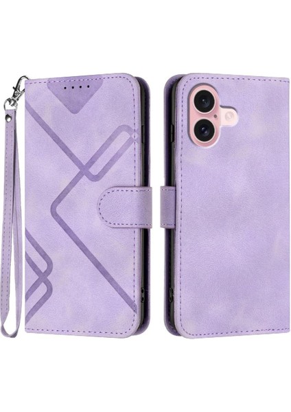 Kart Yuvası Standı ile IPhone 16 Manyetik Kapak Pu Deri Için Flip Case (Yurt Dışından)
