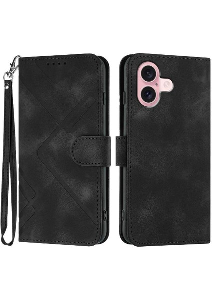 Kart Yuvası Standı ile IPhone 16 Manyetik Kapak Pu Deri Için Flip Case (Yurt Dışından)