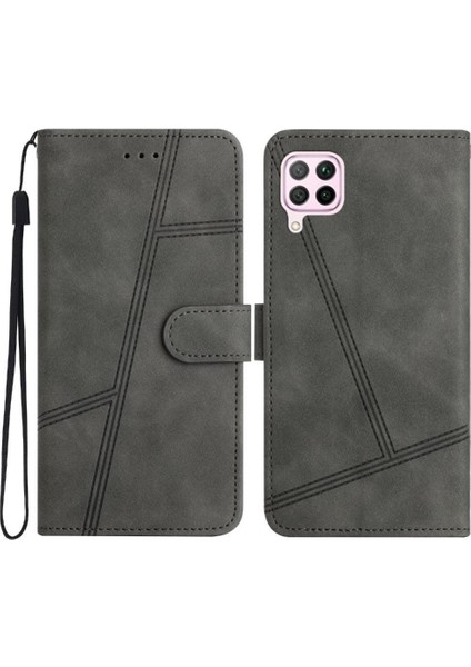 Huawei P40 Lite Için Flip Case Cüzdan Pu Deri Flip Folio Tam Koruma (Yurt Dışından)
