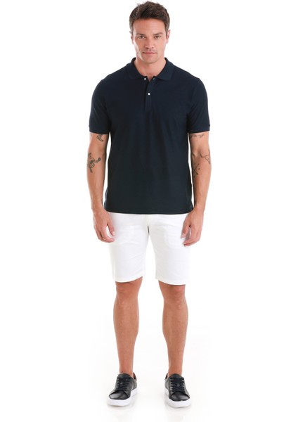 Lacivert Regular Fit Merserize Polo Yaka Pamuklu Tişört fiyatları