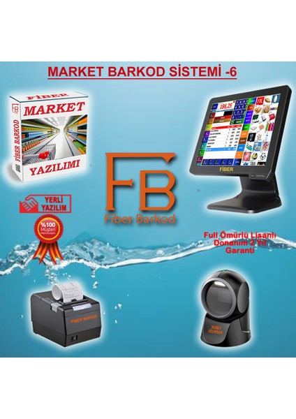 Market Barkod Sistemi-6 / Fiber Barkod