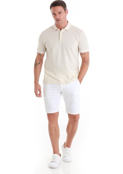 Bej Regular Fit Düz Merserize Polo Yaka 100% Pamuk Tişört fiyatları