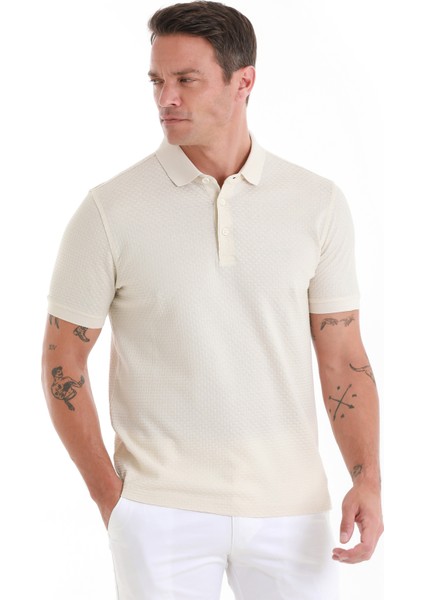 Bej Regular Fit Düz Merserize Polo Yaka 100% Pamuk Tişört fırsatları