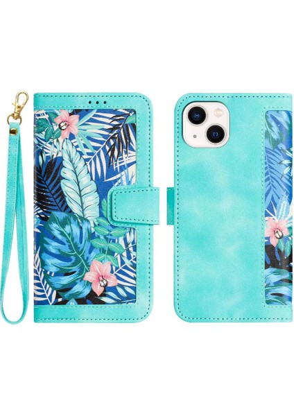 IPhone 14 Için Cüzdan Durumda Manyetik Kapatma Anti Scratch Kart Tutucu Pu (Yurt Dışından)