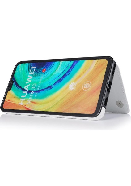 Huawei Mate 30 Için Cüzdan Durumda Çift Manyetik Toka Pu Deri Kickstand (Yurt Dışından)