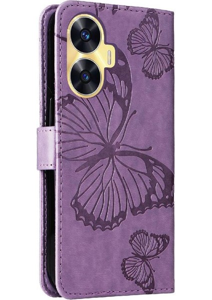 Kart Yuvası Standı Manyetik ile Realme C55 4g Flip Kickstand Için Flip Case (Yurt Dışından) modelleri
