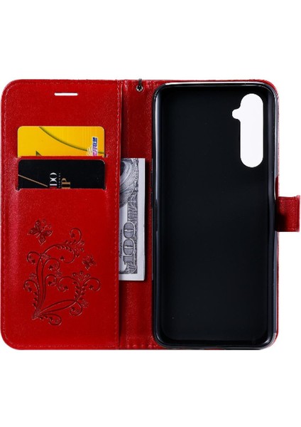 Kart Yuvası Standı Manyetik ile Realme 6 Pro Darbeye Kapak Için Flip Case (Yurt Dışından)