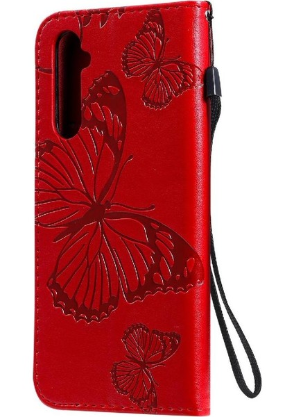 Kart Yuvası Standı Manyetik ile Realme 6 Pro Darbeye Kapak Için Flip Case (Yurt Dışından)