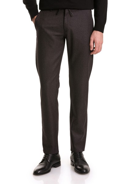 Siyah Dinamik Fit Desenli Yandan Cepli Jogger Pantolon