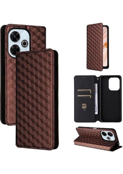 Xiaomi Poco M6 4g Kart Yuvaları Tutucu Manyetik Kapatma Pu Deri Kılıf (Yurt Dışından)