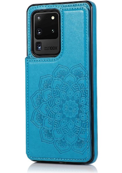 Samsung Galaxy S20 Ultra Desen Çiçek Için Kart Tutucu Kılıf ile Cüzdan (Yurt Dışından)