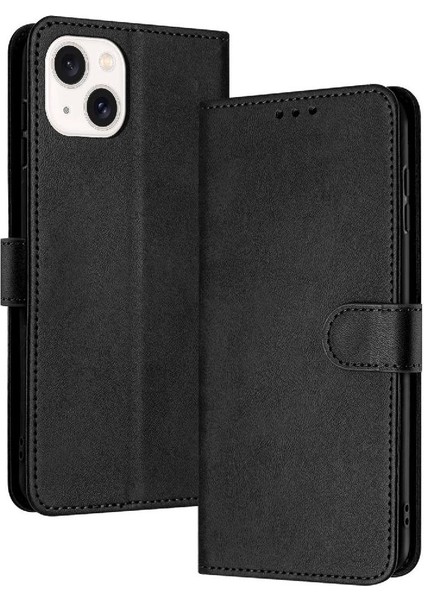 Kart Yuvası Saf Renk ile Toka ile IPhone 15 Kickstand Için Flip Case (Yurt Dışından)