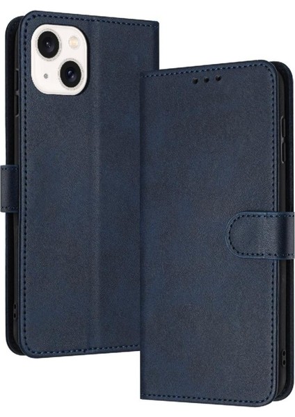 IPhone 14 Için Flip Case Artı Kickstand ile Saf Renk Pu Deri (Yurt Dışından)