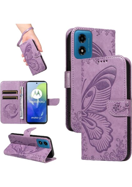 Motorola Moto G04/G24 Için Kredi Kartı Yuvası Ayrılabilir El ile Flip Case (Yurt Dışından)