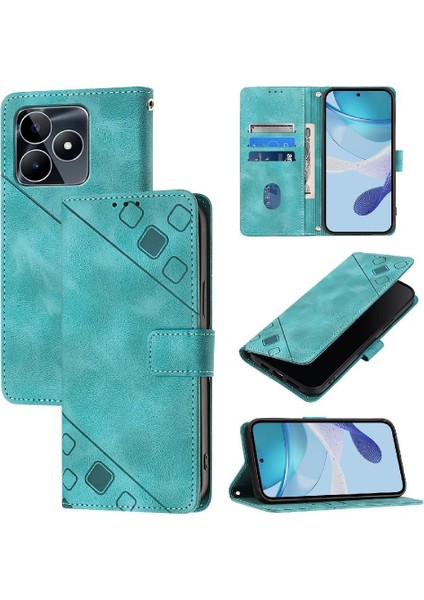 Realme C51 4g Kart Tutucu Cüzdan Kapak Çevirin Manyetik Deri (Yurt Dışından)
