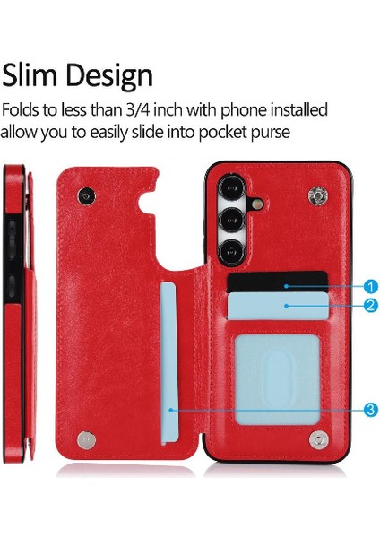 Kart Tutucu Kickstand ile Samsung Galaxy S23 Kart Yuvaları Için Cüzdan Kılıf (Yurt Dışından) indirimleri