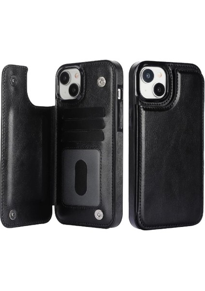 Kart Tutucu Çift Manyetik ile IPhone 15 Için Cüzdan Kılıf Pu Deri (Yurt Dışından) fiyatları
