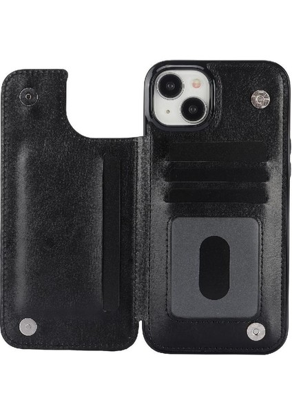 Kart Tutucu Çift Manyetik ile IPhone 15 Için Cüzdan Kılıf Pu Deri (Yurt Dışından) modelleri