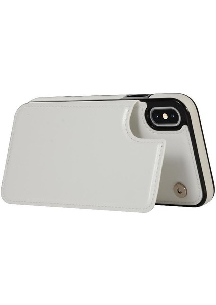 Kart Tutucu Kickstand Çift Manyetik ile IPhone Xs Max Için Cüzdan Kılıf (Yurt Dışından)