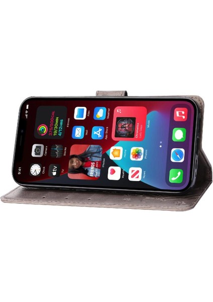 IPhone 15 Için Filp Durumda Pro Manyetik Kapatma Kart Tutucu Pu Deri Bilek (Yurt Dışından)