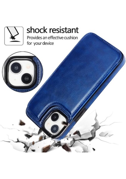 IPhone 15 Için Cüzdan Durumda Artı Kart Yuvaları Kickstand Çift Manyetik Toka (Yurt Dışından)