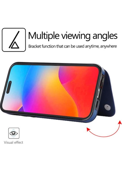 IPhone 15 Için Cüzdan Durumda Artı Kart Yuvaları Kickstand Çift Manyetik Toka (Yurt Dışından)
