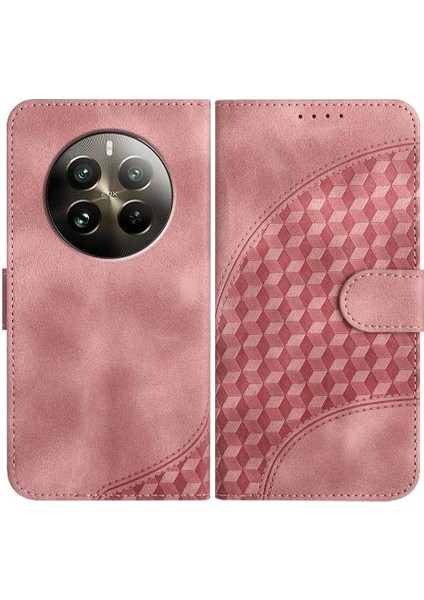 Realme 12 Artı Pu Deri Kapak Çevirin Manyetik Kart Tutucu (Yurt Dışından)
