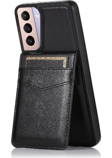 Kredi Kartı Toka ile Samsung Galaxy S21 Premium Deri ile Uyumlu (Yurt Dışından)
