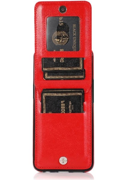 Samsung Galaxy A40 Kart Tutucu Kılıf Cüzdan Manyetik Toka ile Uyumlu (Yurt Dışından)