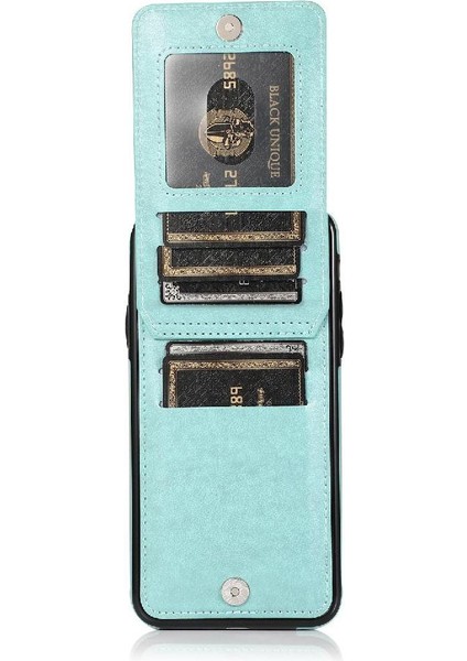 IPhone 11 Pro Premium Deri Kart Tutucu Manyetik Toka ile Uyumlu (Yurt Dışından)