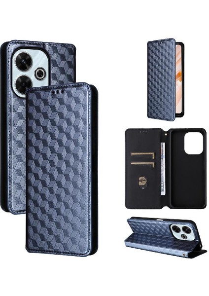Xiaomi Redmi Için Kılıf 13 4g Manyetik Kapatma Pu Deri Kart Yuvaları Tutucu (Yurt Dışından)