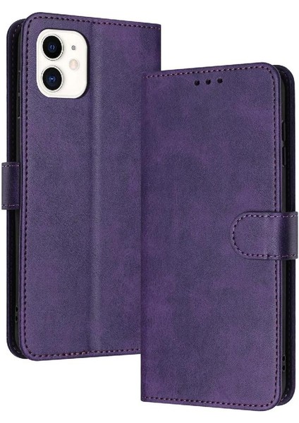 Pu ile Kart Yuvası ile IPhone 11 Pro Saf Renk Kickstand Için Flip Case (Yurt Dışından)