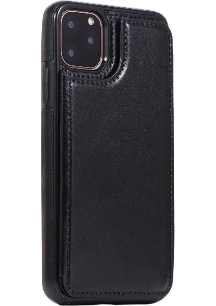 Kart Tutucu Kart Yuvaları Toka ile IPhone 11 Pro Pu Deri Için Cüzdan Kılıf (Yurt Dışından)