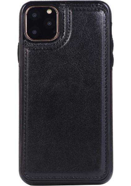 Kart Tutucu Kart Yuvaları Toka ile IPhone 11 Pro Pu Deri Için Cüzdan Kılıf (Yurt Dışından)