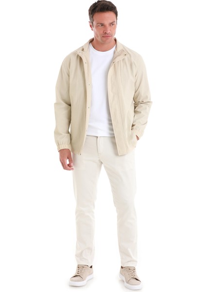 Bej Slim Fit Düz Dik Yaka Mevsimlik Mont fiyatları