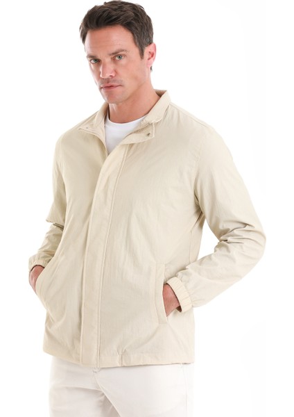 Bej Slim Fit Düz Dik Yaka Mevsimlik Mont indirimleri