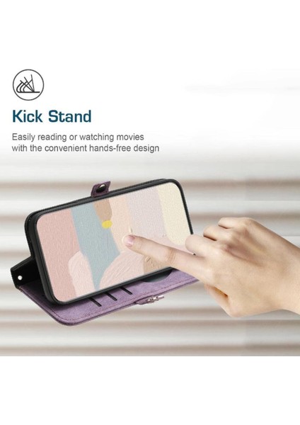 IPhone 16 Için Kılıf Artı Kart Yuvası Standı ile Flip Folio Kitap Kickstand Pu (Yurt Dışından)